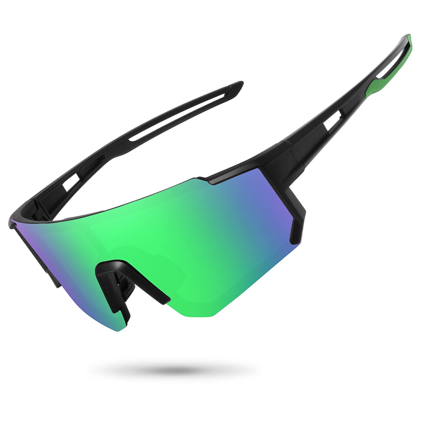STORYCOAST Polarized Sports Sunglasses for Men Women,Driving Fishing Cycling Mountain Bike Sunglasses UV400 Protection Clear Gray Frame-Dark Blue Mirror Lens