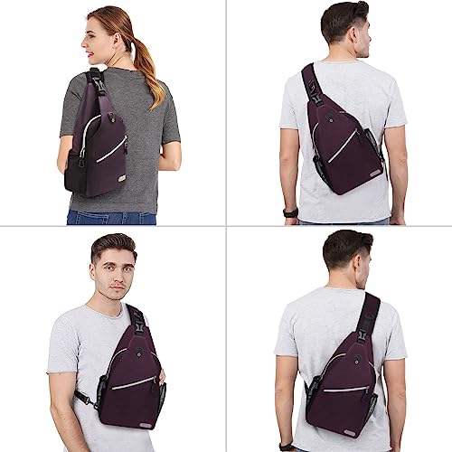 MOSISO Sling Backpack, Multipurpose Crossbody Shoulder Bag Travel Hiking Daypack, Airy Blue, Medium