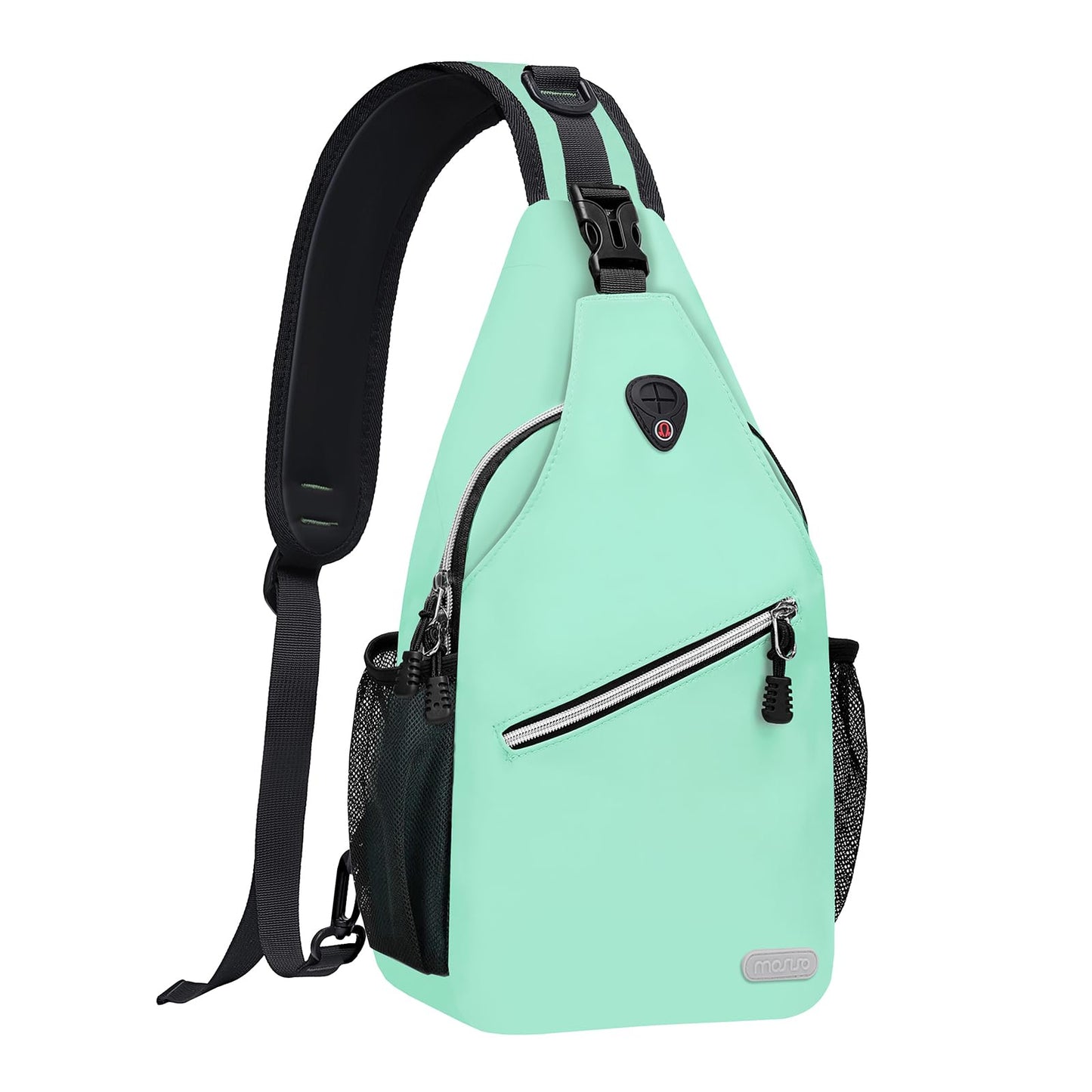 MOSISO Sling Backpack, Multipurpose Crossbody Shoulder Bag Travel Hiking Daypack, Airy Blue, Medium