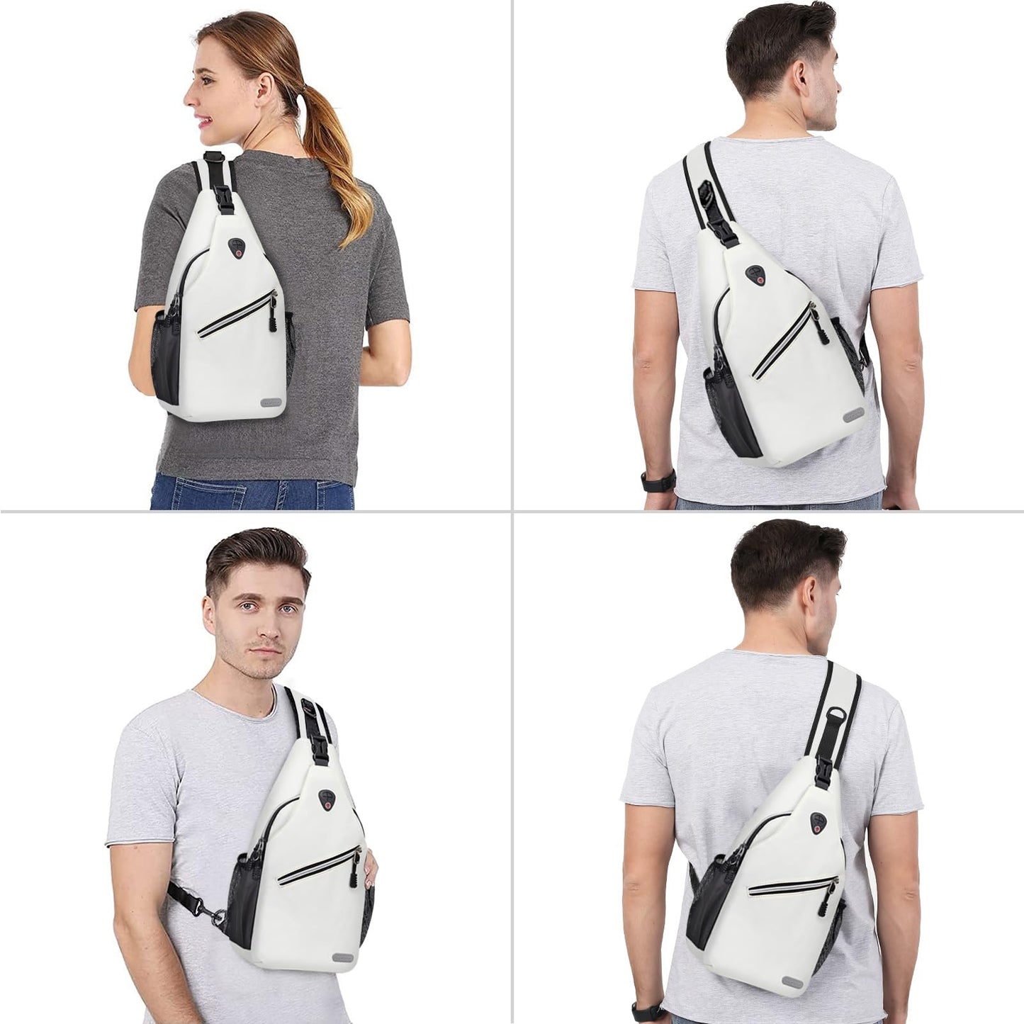 MOSISO Sling Backpack, Multipurpose Crossbody Shoulder Bag Travel Hiking Daypack, Airy Blue, Medium