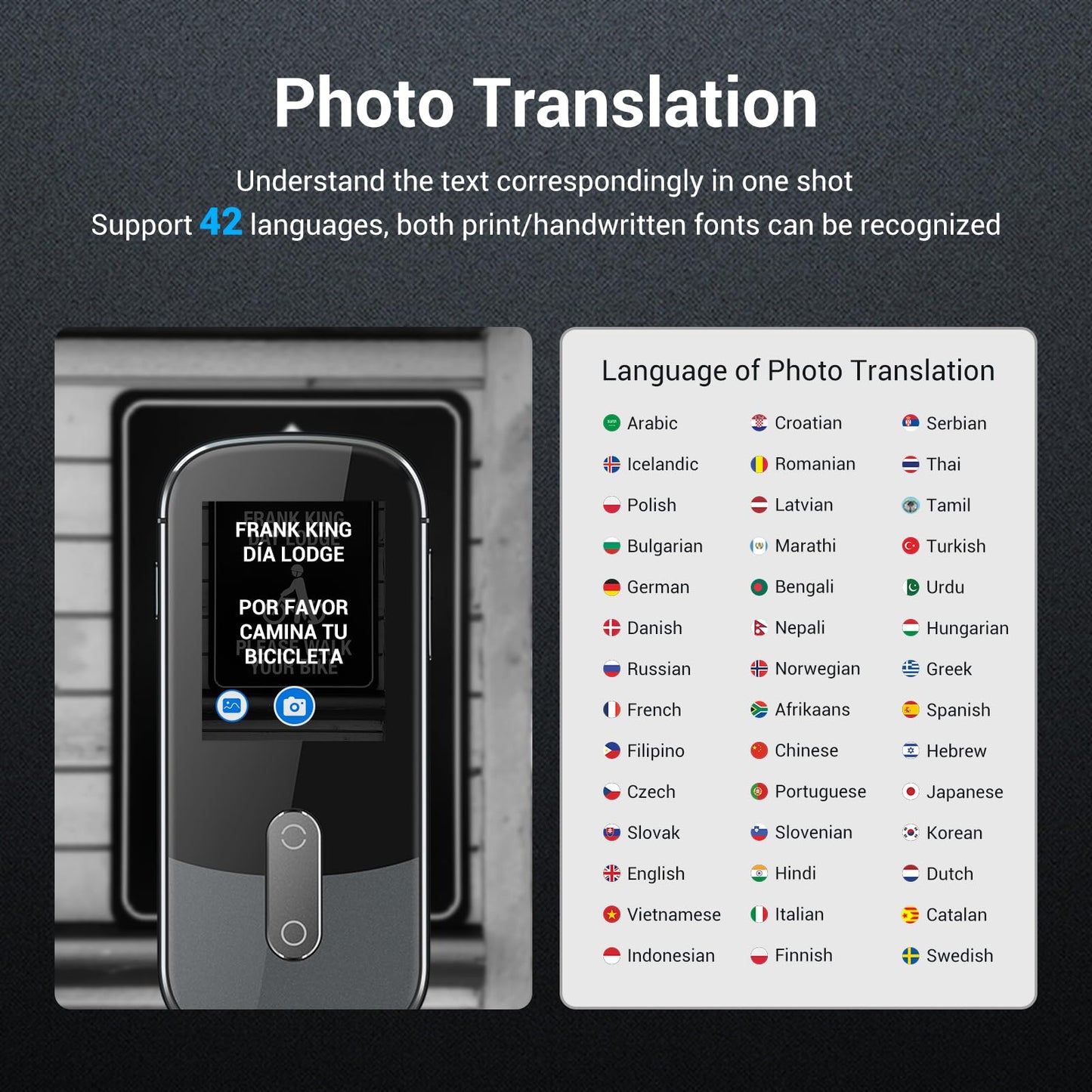 ANFIER Language Translator Device No WiFi Needed Instant Translator 2024 for 144 Languages and Accents AI Electronic Foreign Language Translators W10S